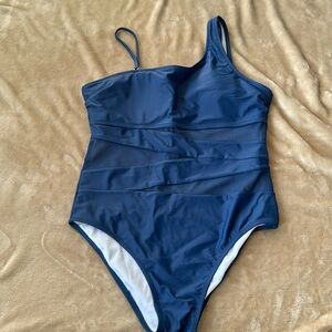 Pink Lily Women's One Piece Blue Swim Suit